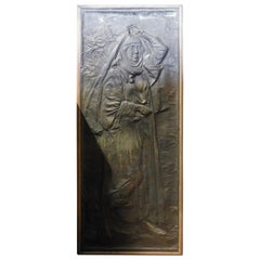 Vintage Panel Door in Sculpted Sheet Metal with Character, 20th Century, Italy