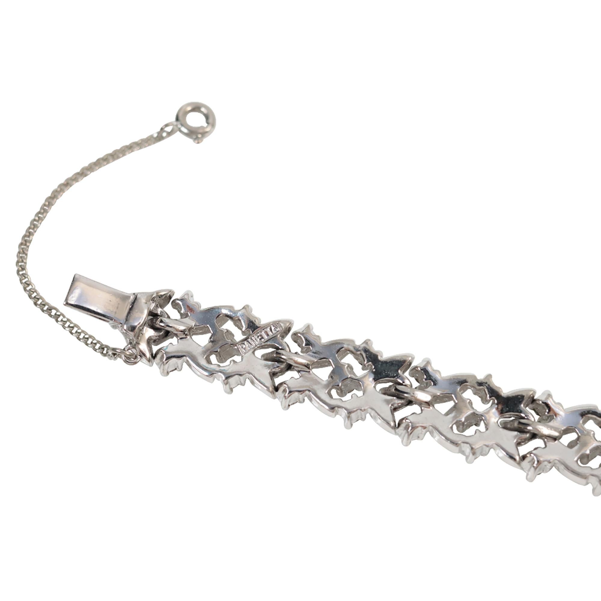 Pulsera vintage Panetta Art Decó Diamante Más claro y más oscuro Circa años 60 en venta 4