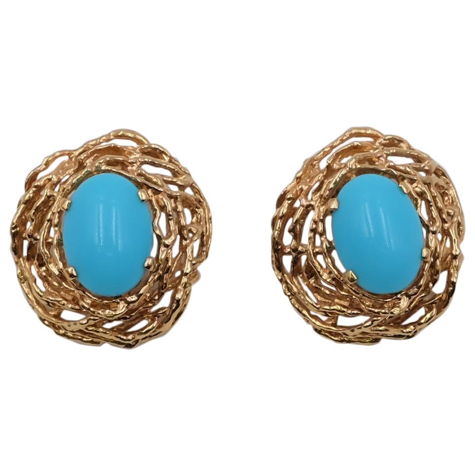Vintage Panetta Earrings 1960's Faux Turquoise