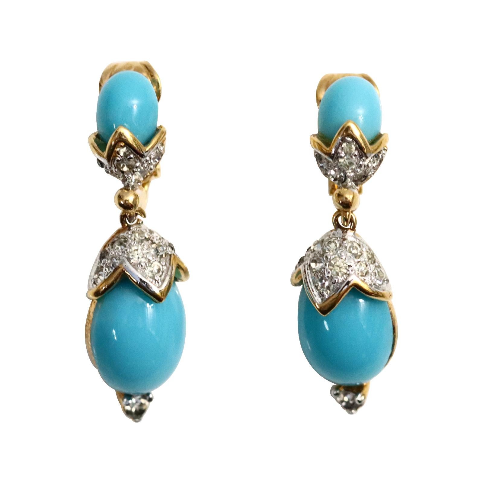 faux turquoise earrings