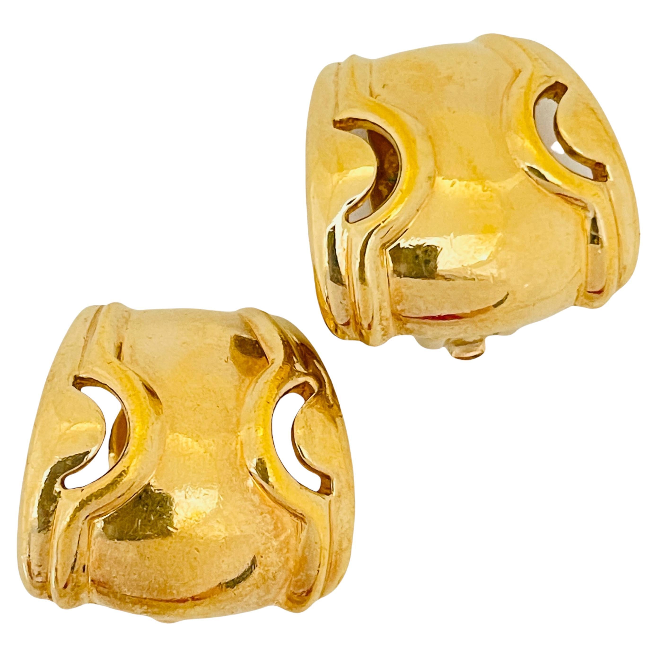 Vintage PANETTA gold designer runway earrings