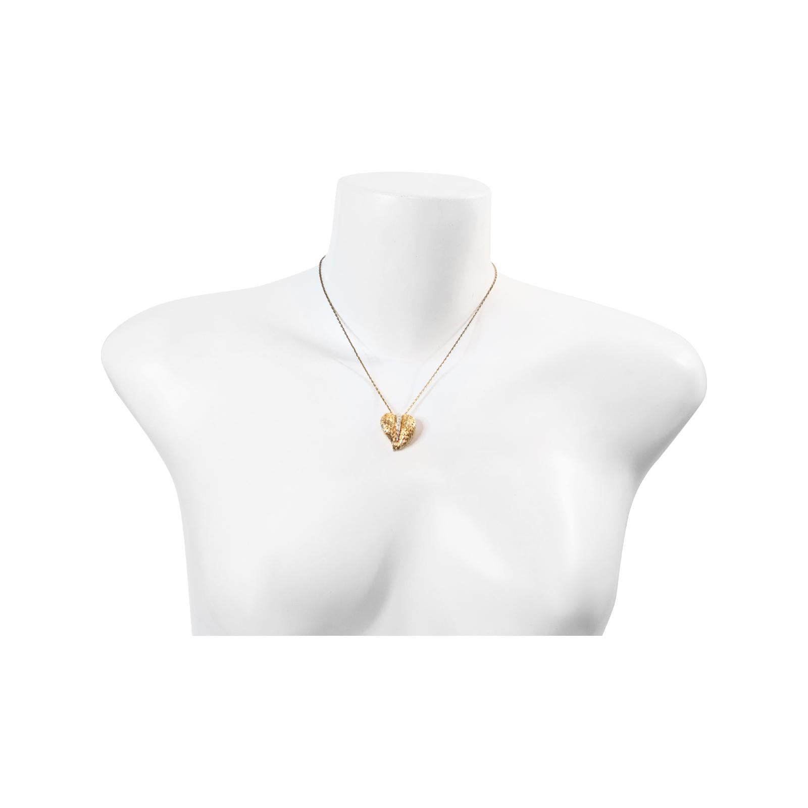 Vintage Panetta Gold Tone Heart Necklace Circa 1960s For Sale 1