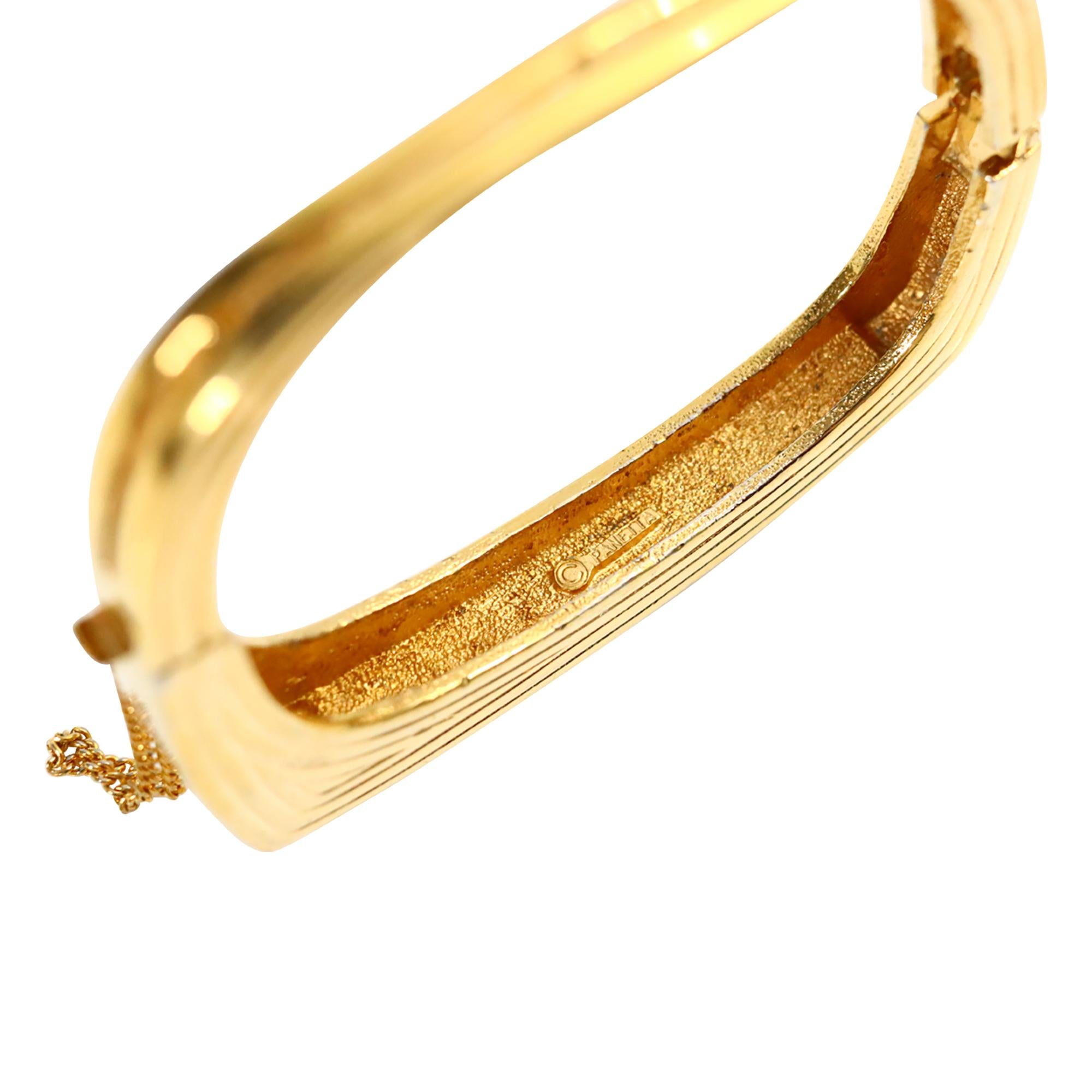 Pulsera vintage Panetta de oro con brillantes Circa años 70 en venta 2