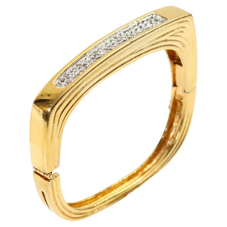 PANETTA Bracelet & Clips Goldtone Rhinestones Marked on All 