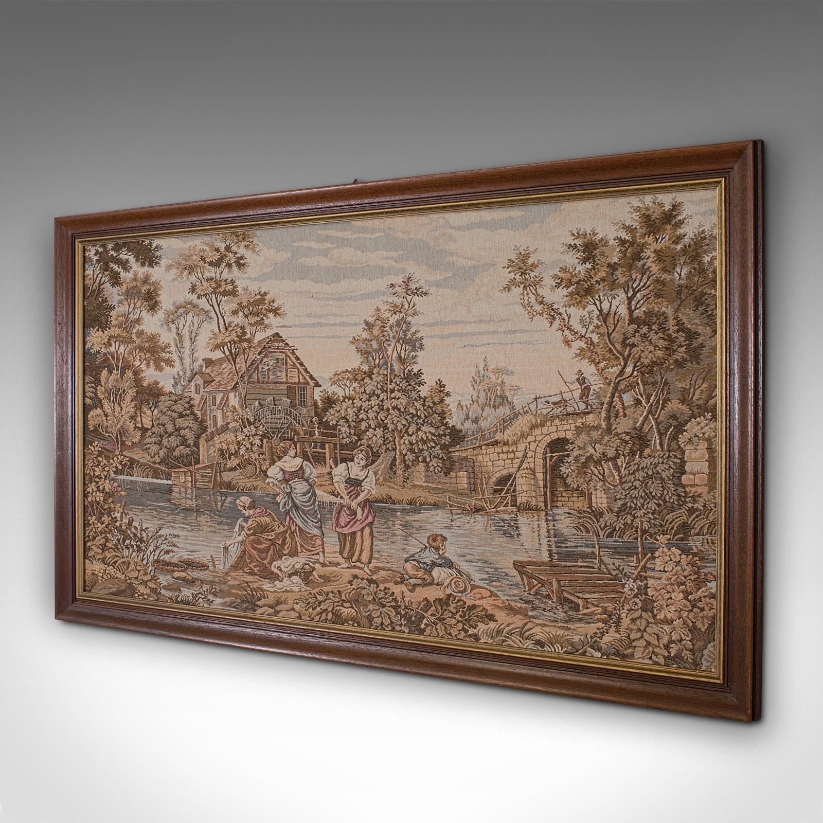 Vintage Panoramic Tapestry, French, Needlepoint, Decorative Panel, Circa 1930 In Good Condition For Sale In Hele, Devon, GB