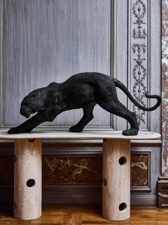 Vintage "Panther" bronze sculpture, 70s