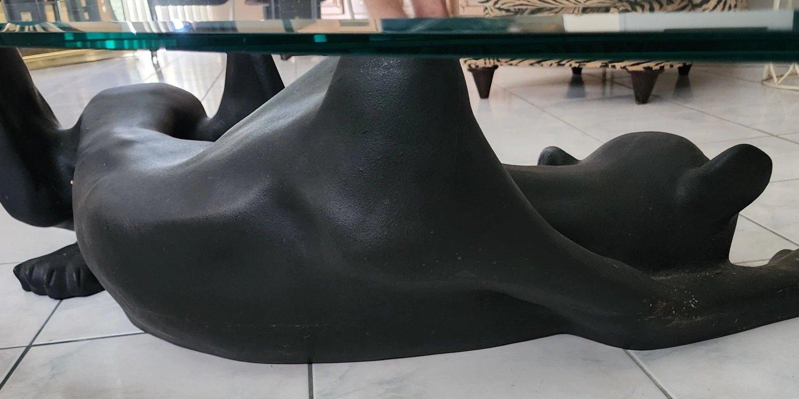 Vetro Tavolino da caffè Panther vintage in vendita