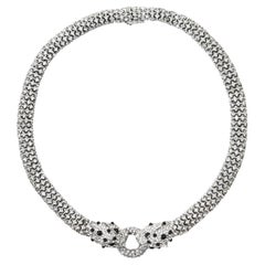 Collier Vintage Panthère Diamantée Pave Circa 1980