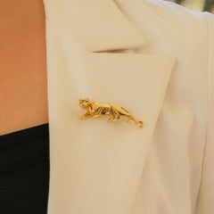 Vintage Panthère de Cartier Brooch in Yellow Gold