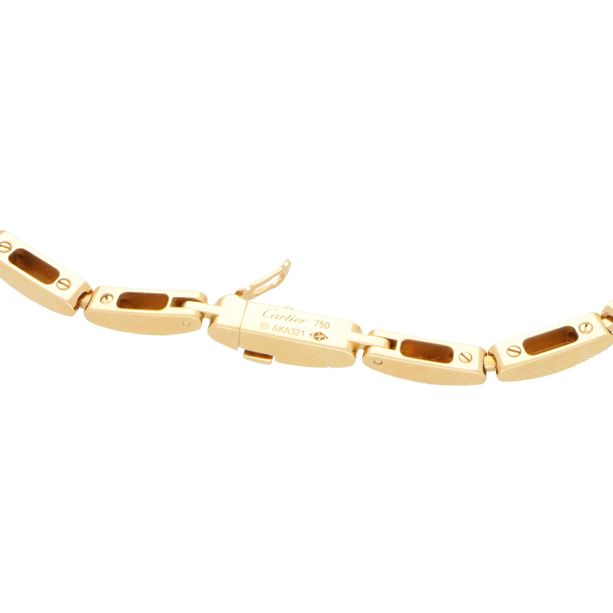 Round Cut Vintage Panthère de Cartier Diamond and Tsavorite Garnet Necklace in Yellow Gold