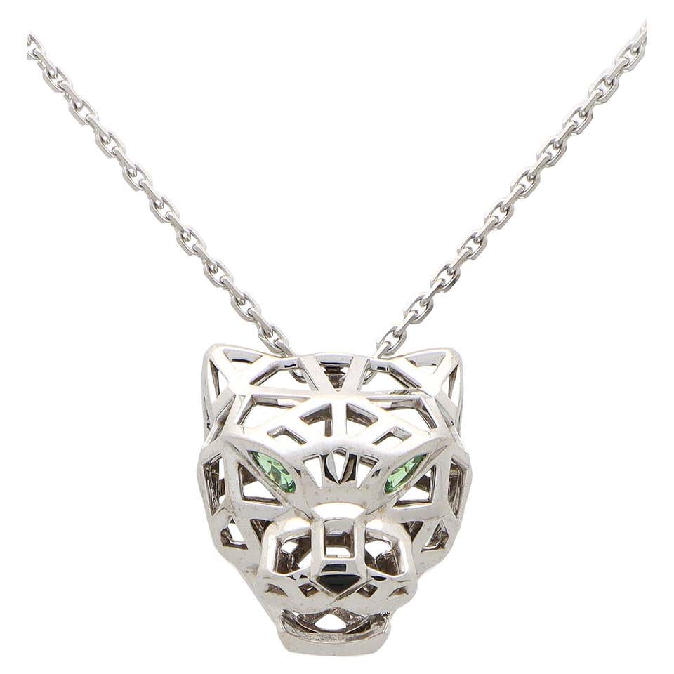 Cartier 18 Karat Yellow Gold Panthère De Pendant on a Silk String ...