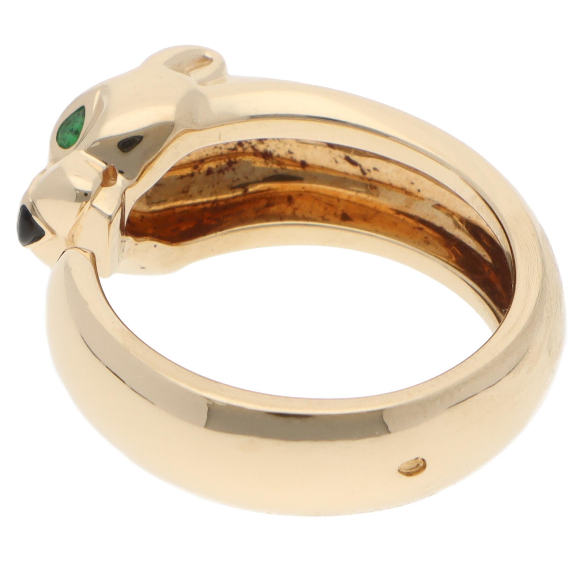 Women's or Men's Vintage Panthère de Cartier Ring in Yellow Gold For Sale
