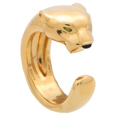 Vintage Panthère de Cartier Ring with Tsavorites in Yellow Gold
