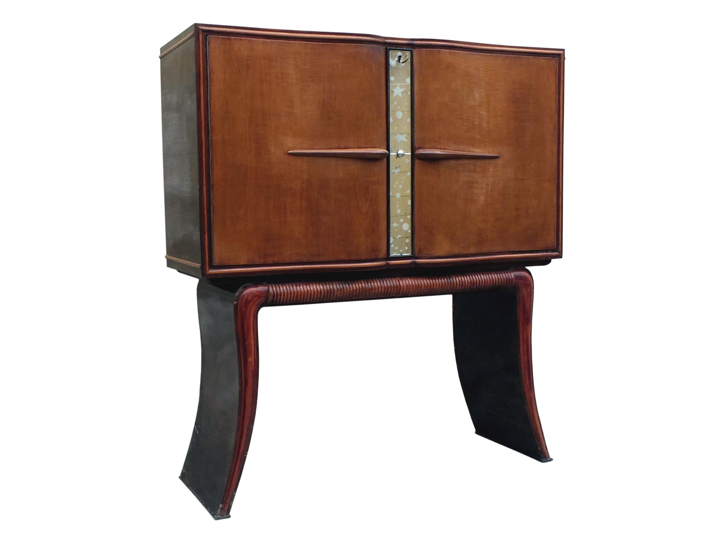 Mid-Century Modern Vintage Paolo Buffa Design Bar Cabinet, 1940s For Sale