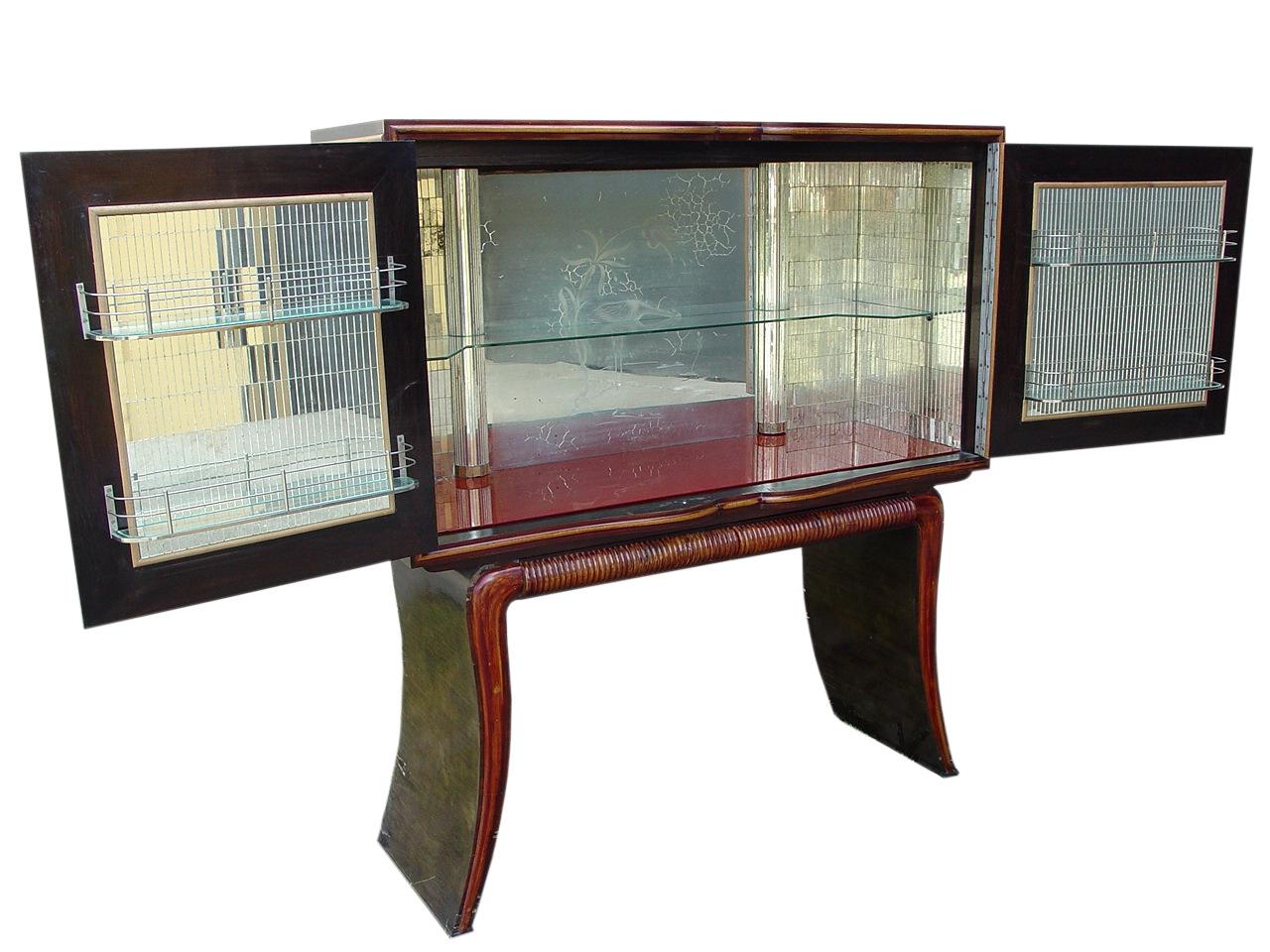 Vintage Paolo Buffa Design Bar Cabinet, 1940s In Good Condition For Sale In Biella, IT
