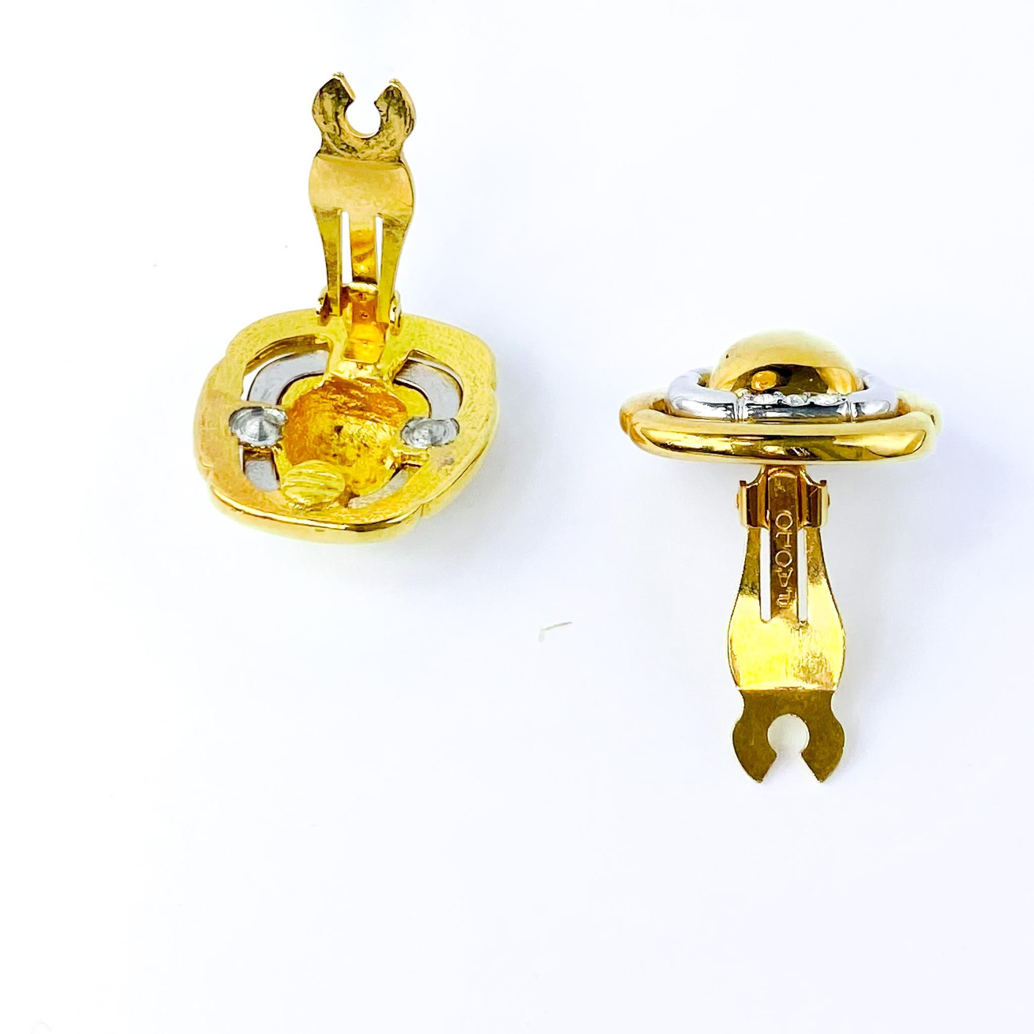 Women's Vintage Paolo Gucci Gold Plated Earrings 1980s