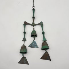 Vintage Paolo Soleri Arconsanti Bronze Three Bell Wind Chime