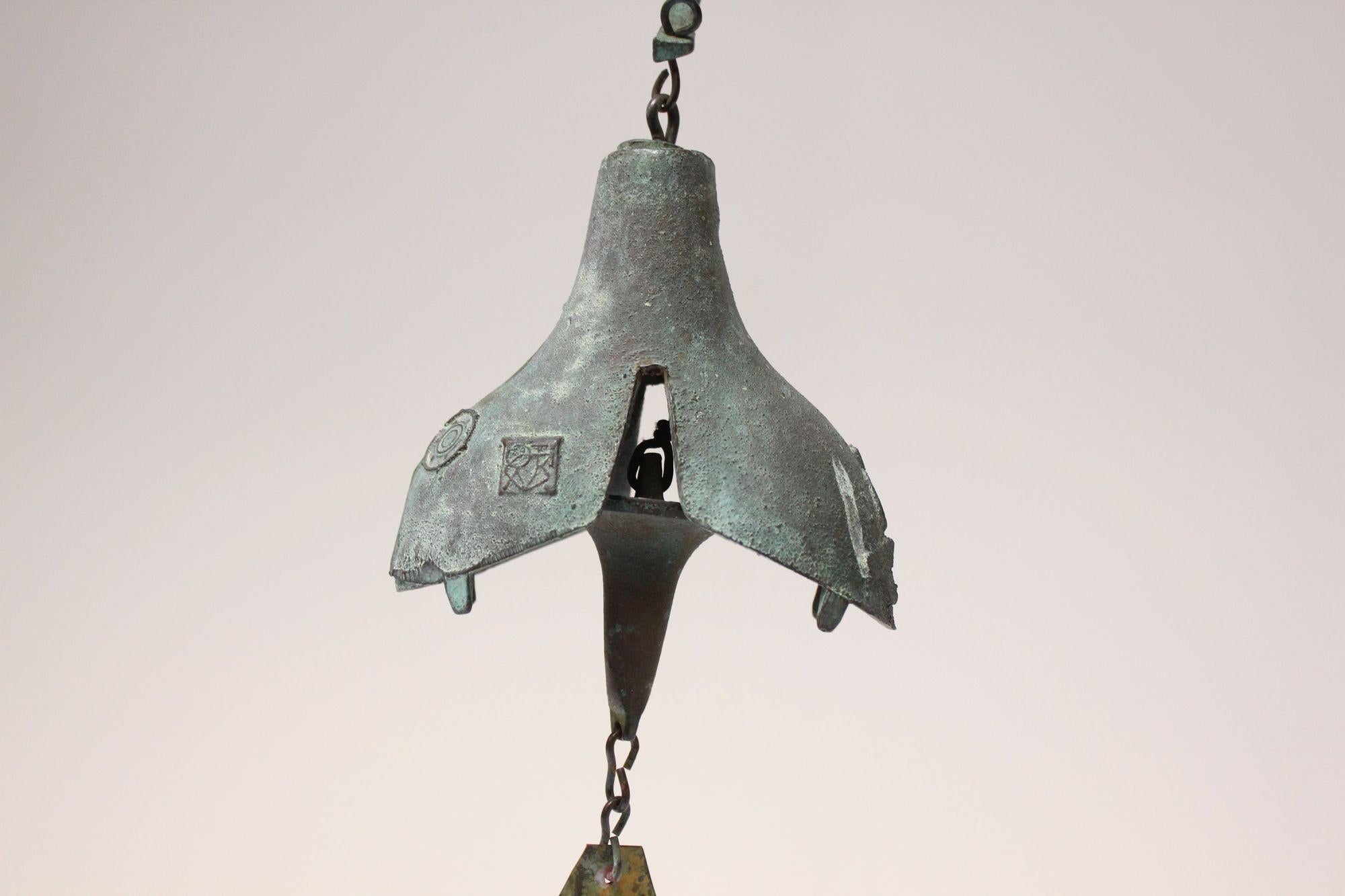 Late 20th Century Vintage Paolo Soleri Arconsanti Multi-Color Bronze Bell / Wind Chime For Sale