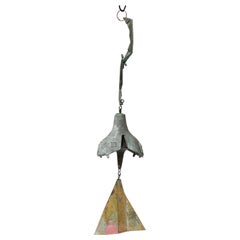 Chimère vintage Paolo Soleri Arconsanti en bronze multicolore avec cloche/verre à vent