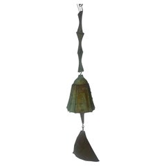 Chimère vintage Paolo Soleri Arconsanti en bronze multicolore avec cloche/verre à vent