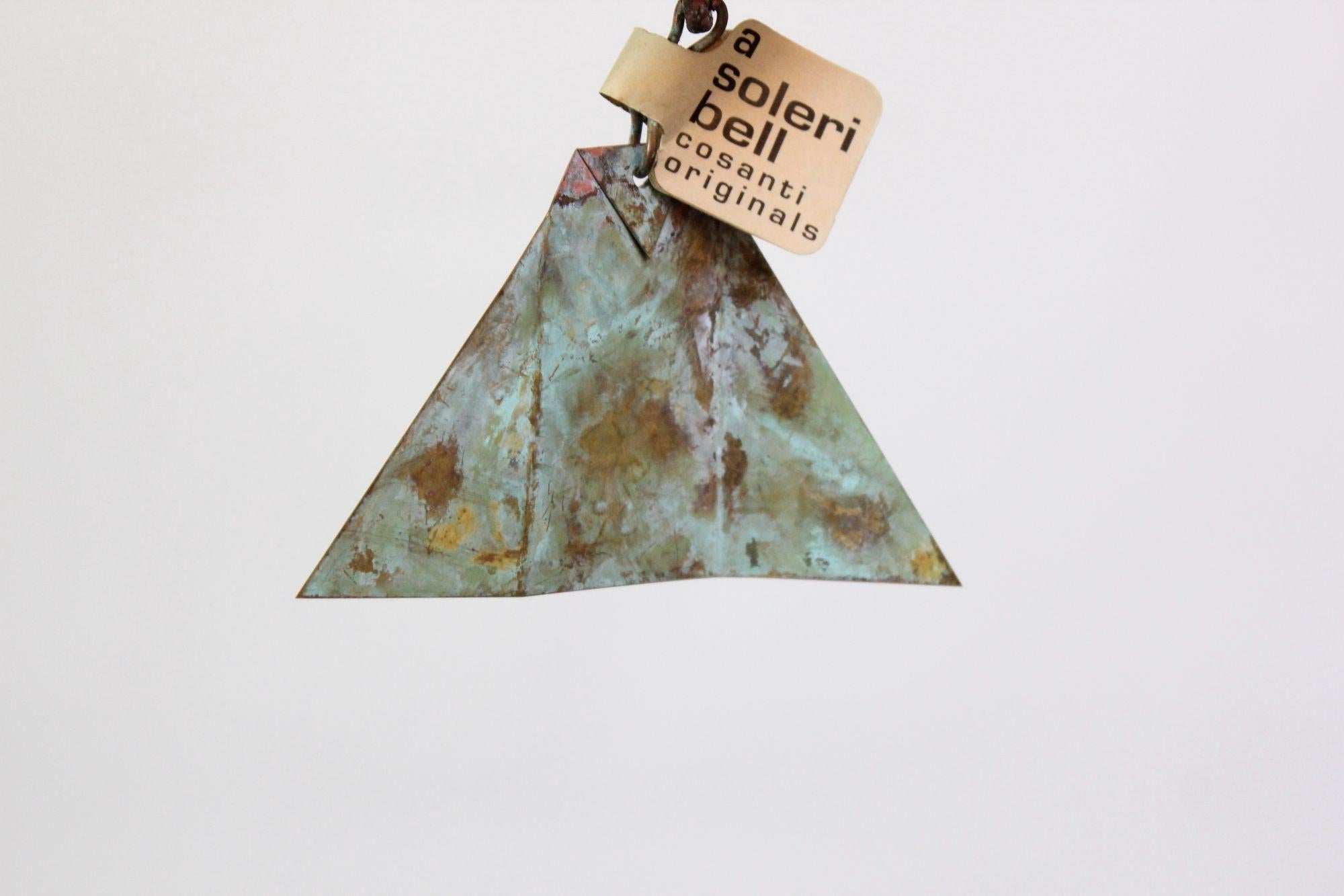 Vintage Paolo Soleri Arconsanti Multi-Color Bronze Three Bell / Wind Chime 5