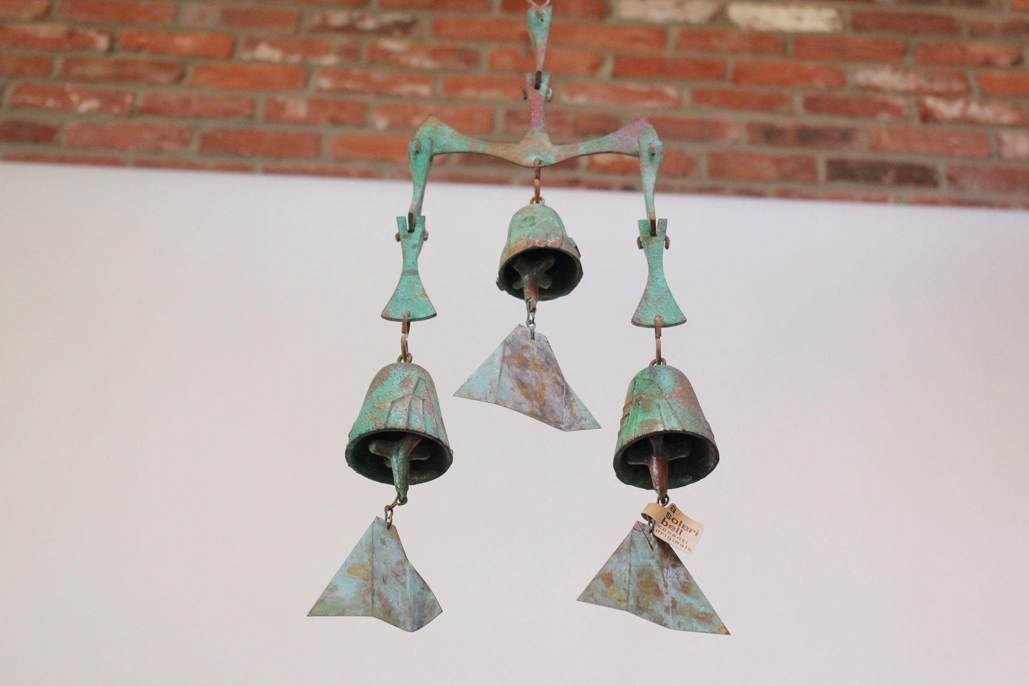 American Vintage Paolo Soleri Arconsanti Multi-Color Bronze Three Bell / Wind Chime