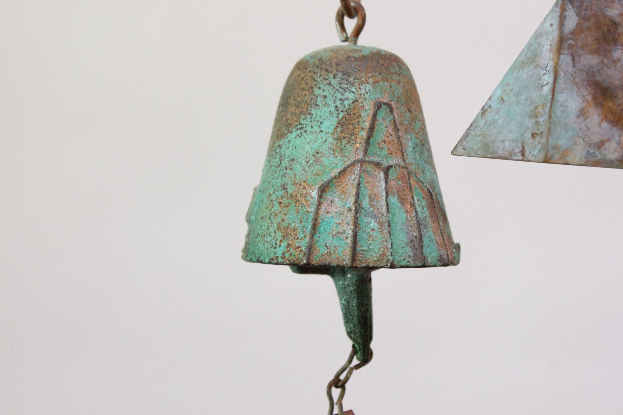 Vintage Paolo Soleri Arconsanti Multi-Color Bronze Three Bell / Wind Chime 1