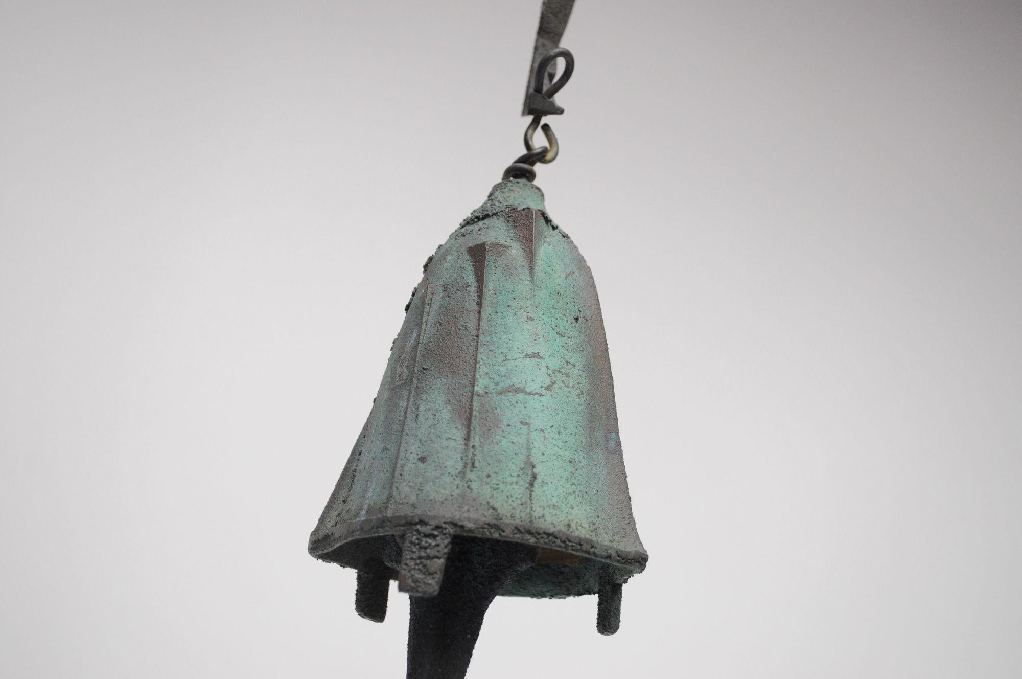 Campana a vento d'epoca Paolo Soleri Arconsanti in bronzo patinato 11