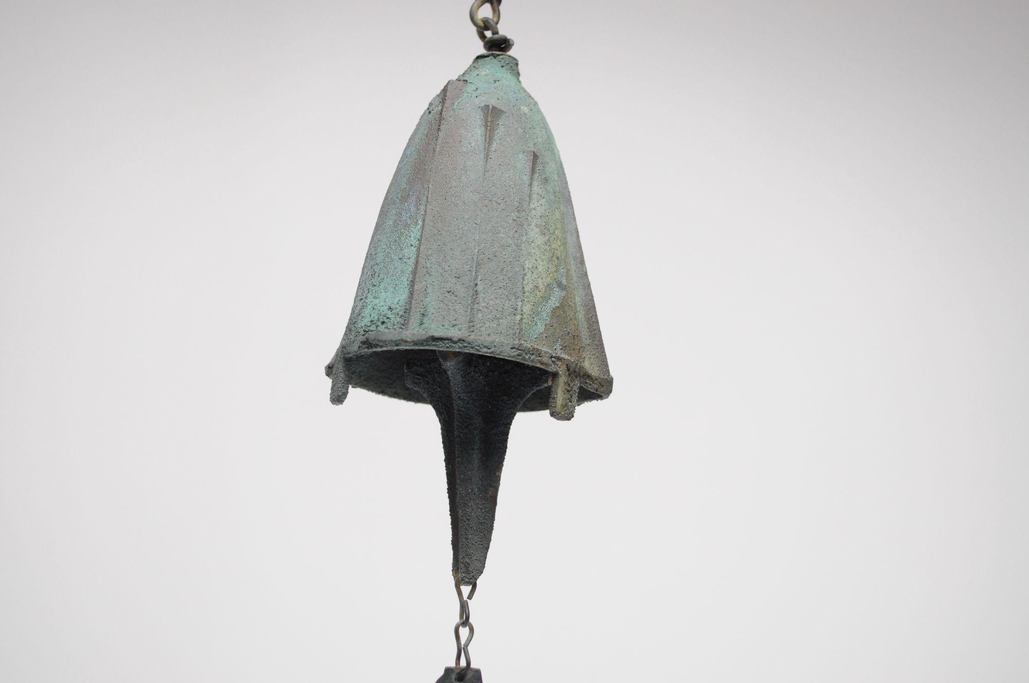 Campana a vento d'epoca Paolo Soleri Arconsanti in bronzo patinato 1