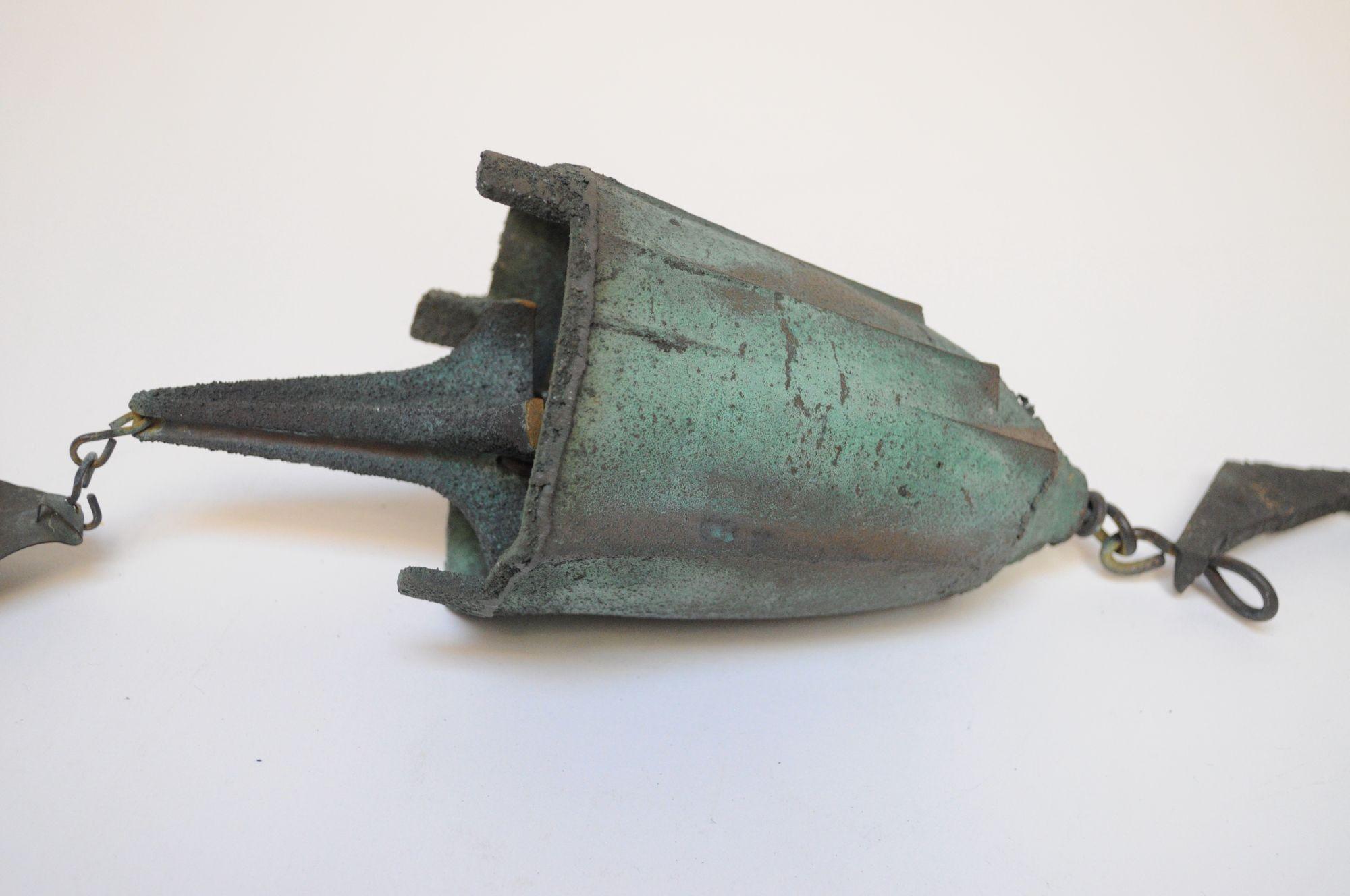 Campana a vento d'epoca Paolo Soleri Arconsanti in bronzo patinato 13