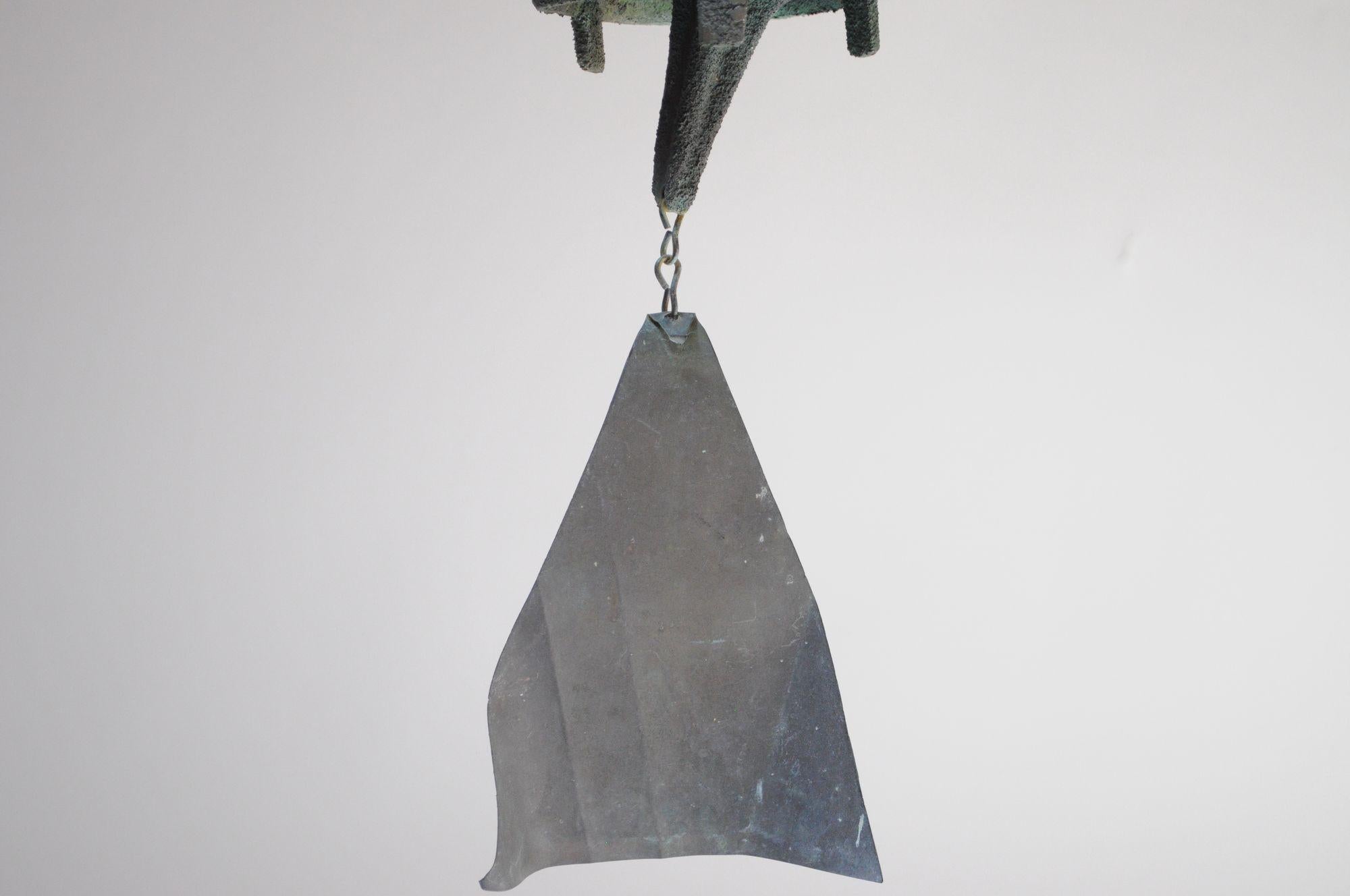 Campana a vento d'epoca Paolo Soleri Arconsanti in bronzo patinato 8