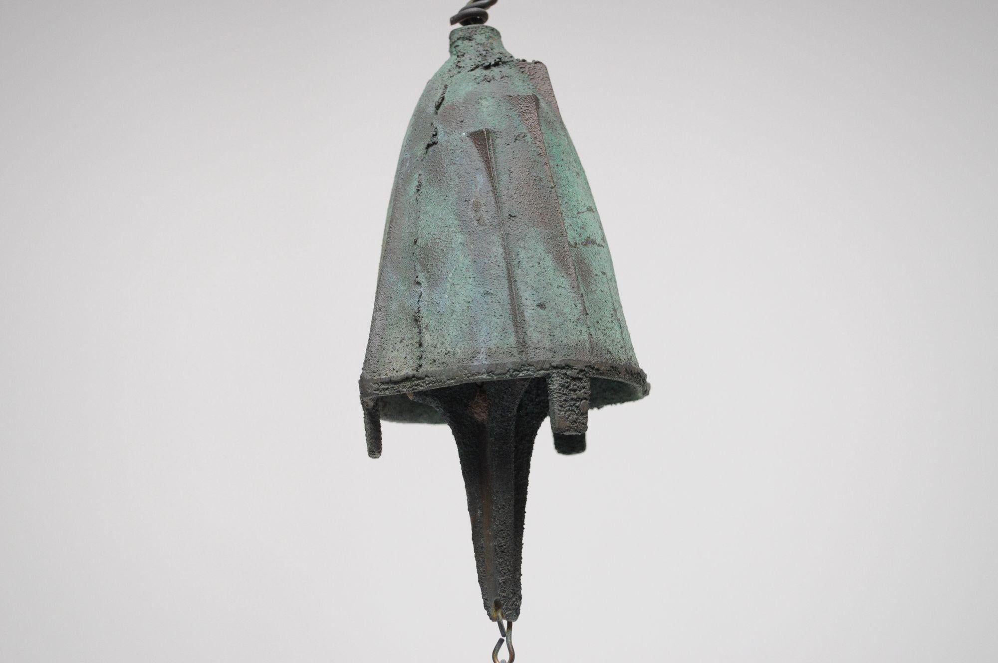 Campana a vento d'epoca Paolo Soleri Arconsanti in bronzo patinato 10