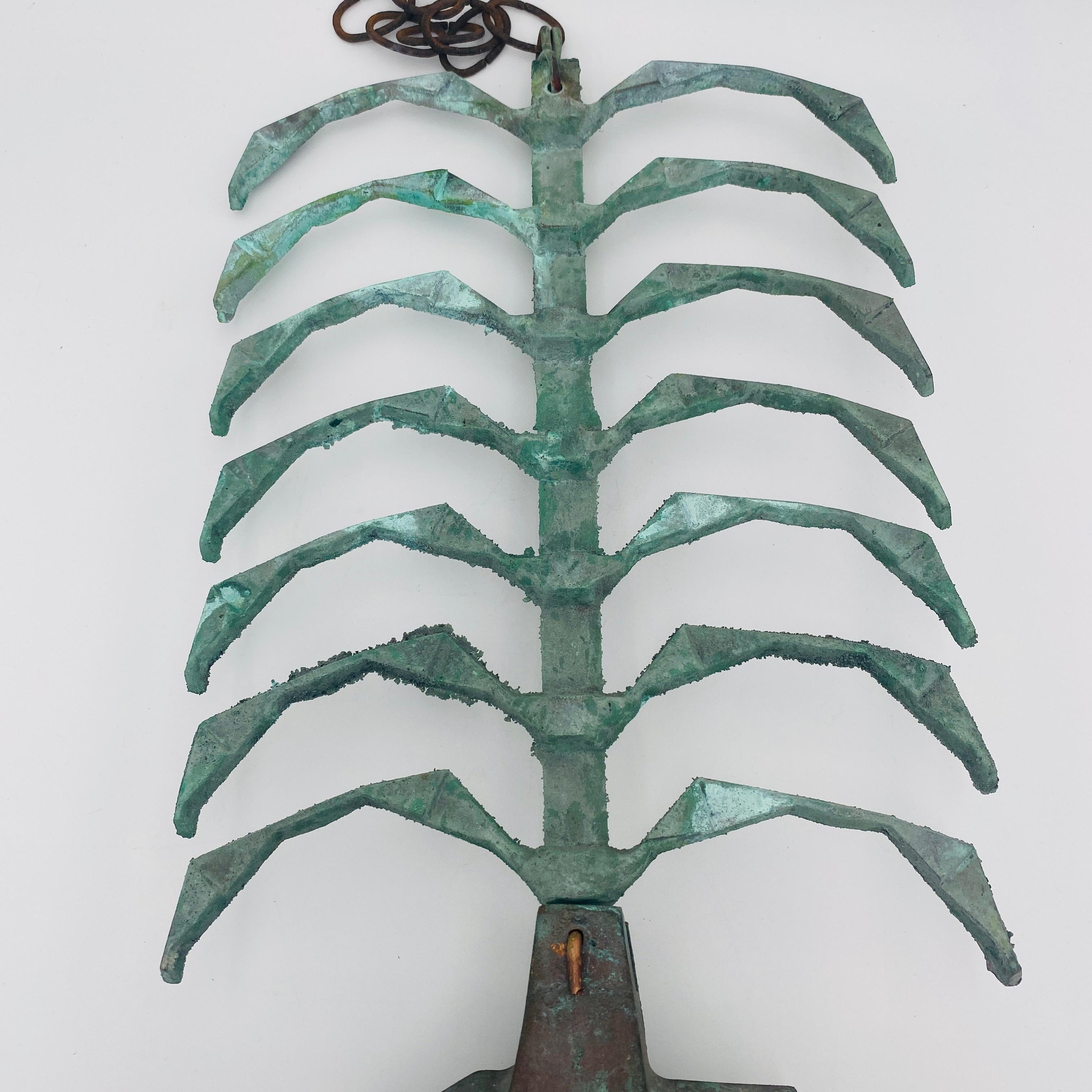 Mid-Century Modern Chimère vintage Paolo Soleri en bronze massif à remontoir cloche 1970