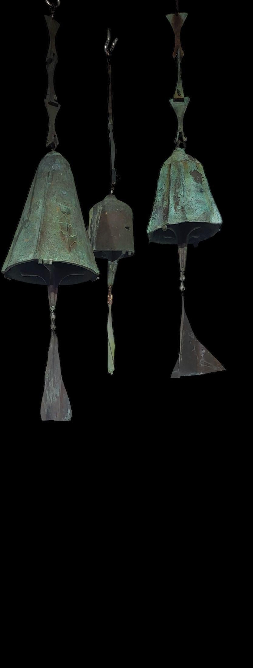 Metà XX secolo Vintage Paolo Soleri Set di cinque campane a vento C.C. 1960 in vendita