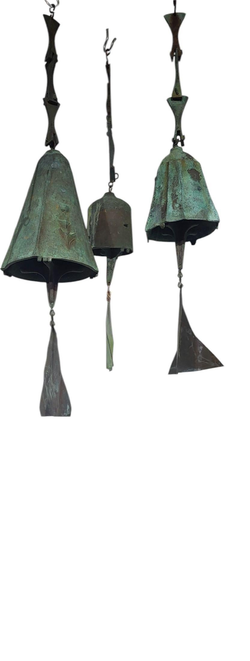 Vintage Paolo Soleri Set di cinque campane a vento C.C. 1960 in vendita 2