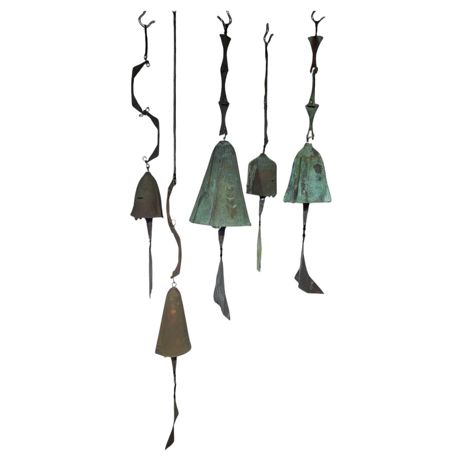Set aus fünf Wind-Chime-Glocken von Paolo Soleri, Vintage, ca. 1960