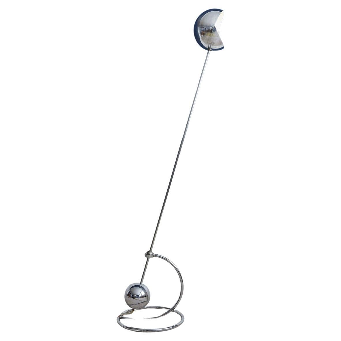 Vintage Paolo Tilche '3s' Adjustable Floor Lamp in Chrome Metal, Italy, 1970s For Sale