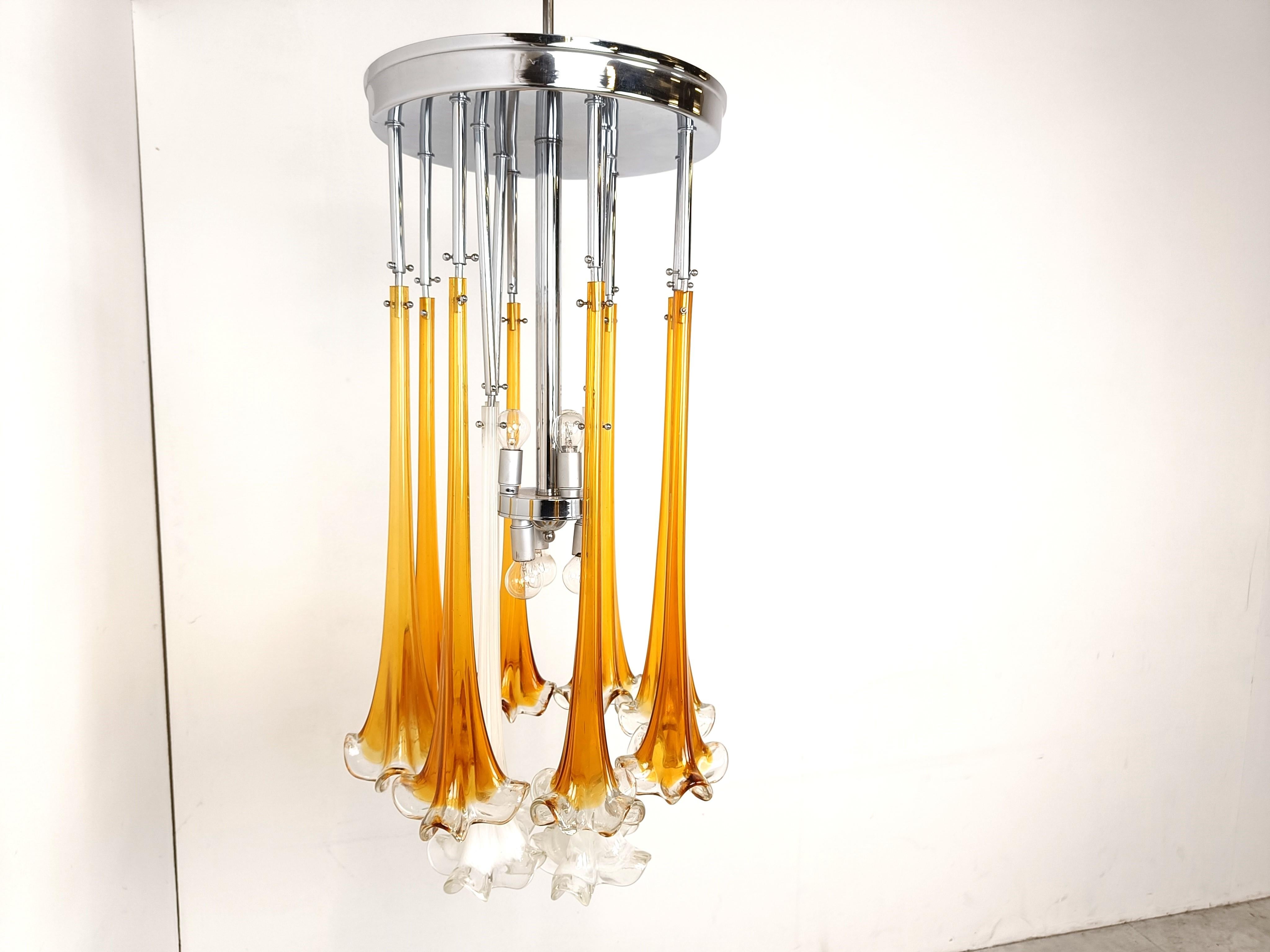 Vintage Paolo Venini chandelier, 1970s In Good Condition For Sale In Leuven, Vlaams Gewest