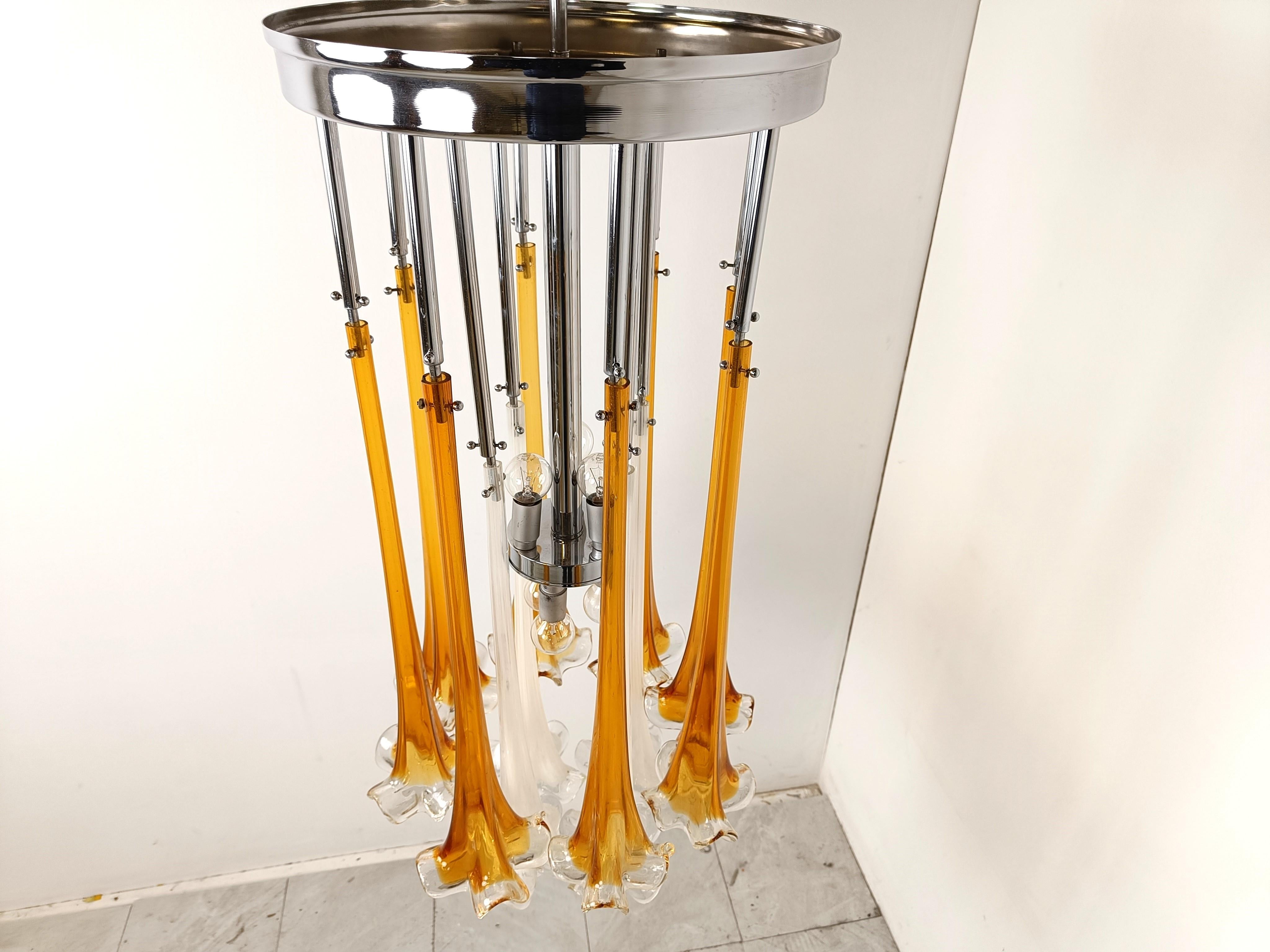 Murano Glass Vintage Paolo Venini chandelier, 1970s For Sale