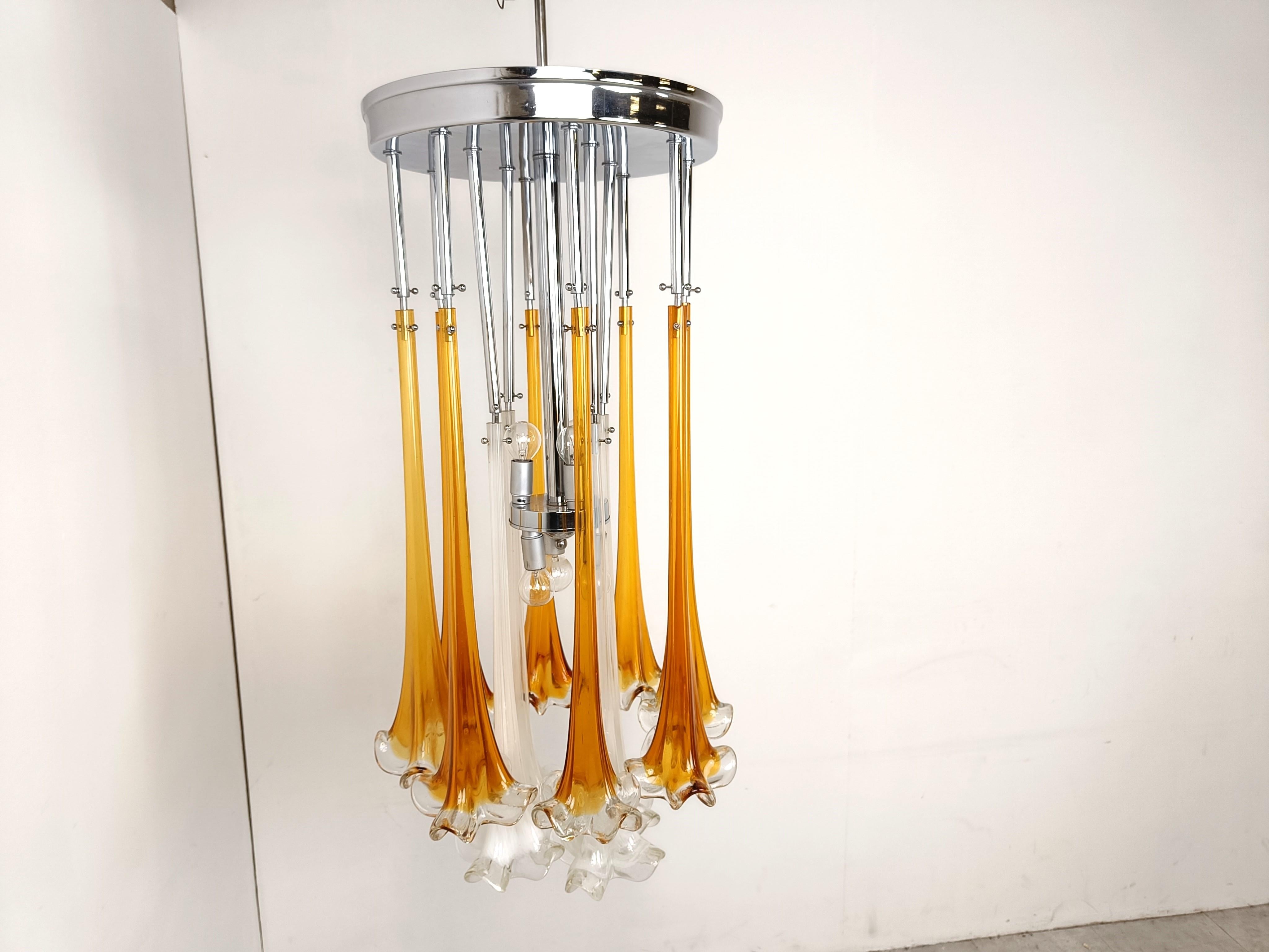 Vintage Paolo Venini chandelier, 1970s For Sale 1