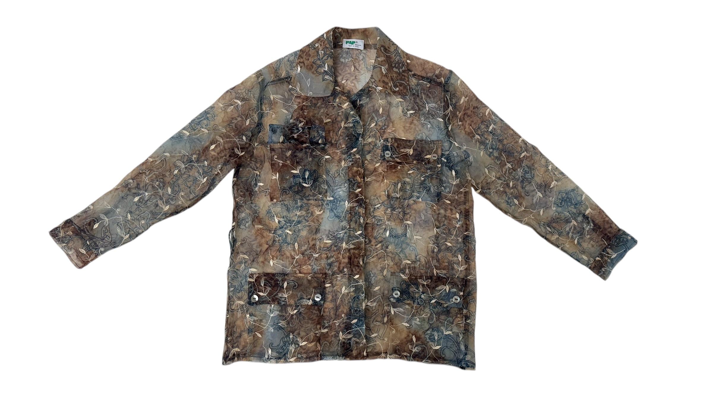 da uomo o donna Vintage PAP Milano Sheer Floral Belted Shirt - We pay for import duty! in vendita
