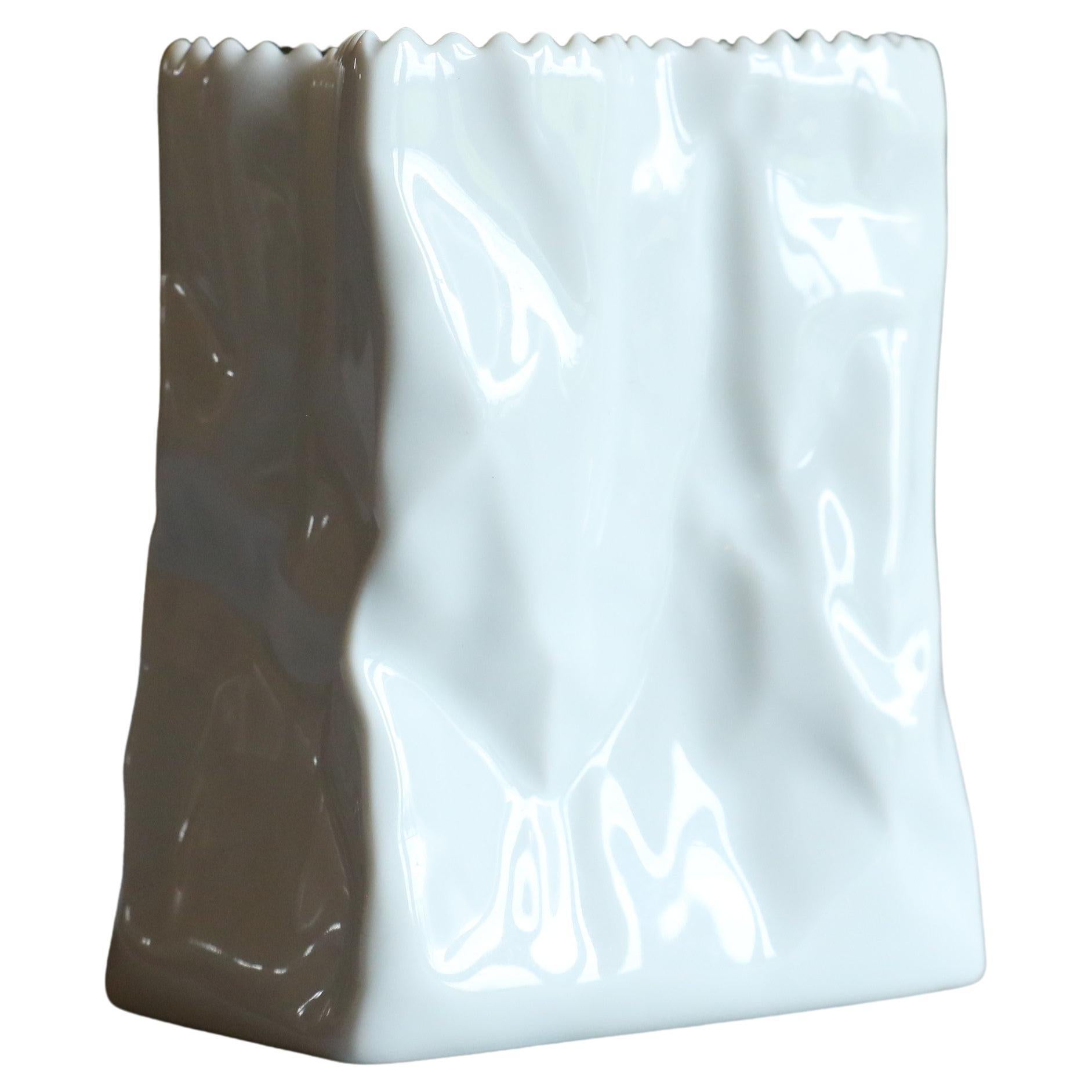 Vintage "Paper Bag" Vase by Tapio Wirkkala for Rosenthal - 1970's