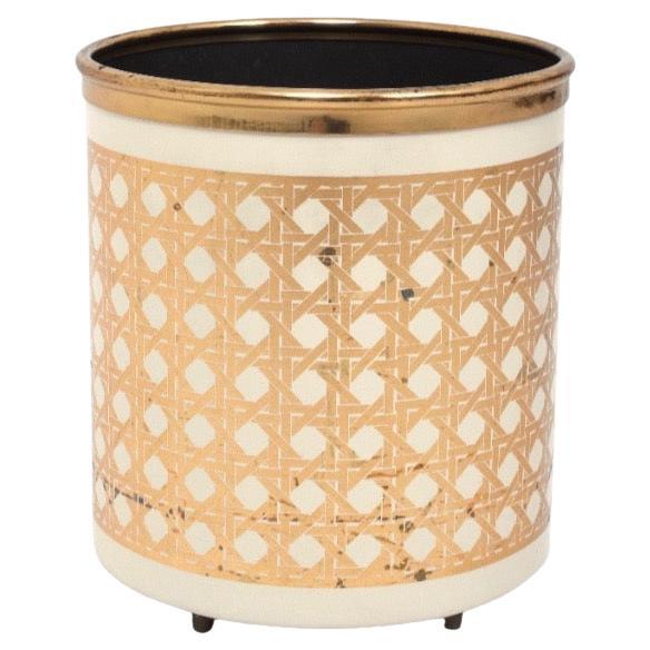 Vintage Paper basket Bin by Piero Fornasetti for Atelier Fornasetti, 1950s For Sale