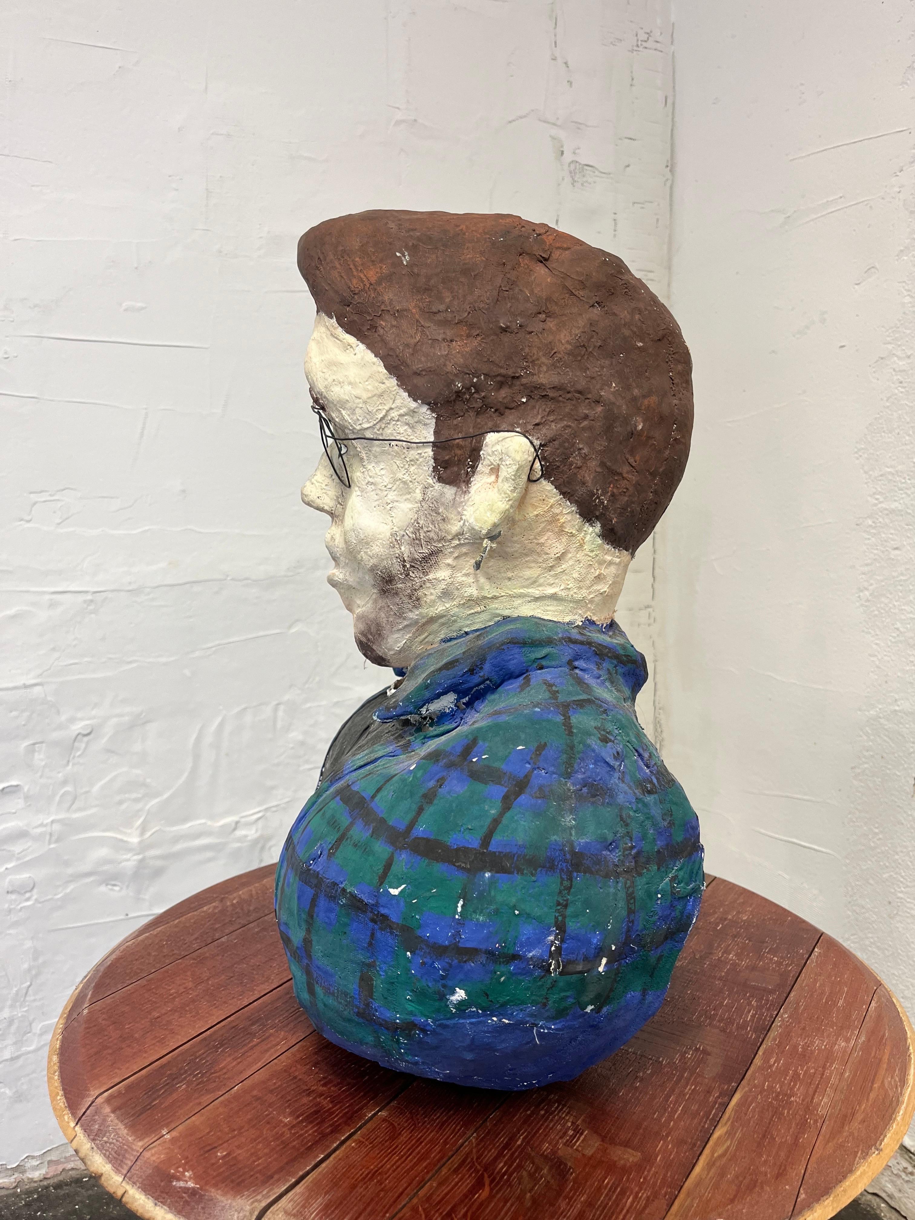 Papier Buste vintage en papier mâché Sculpture en vente