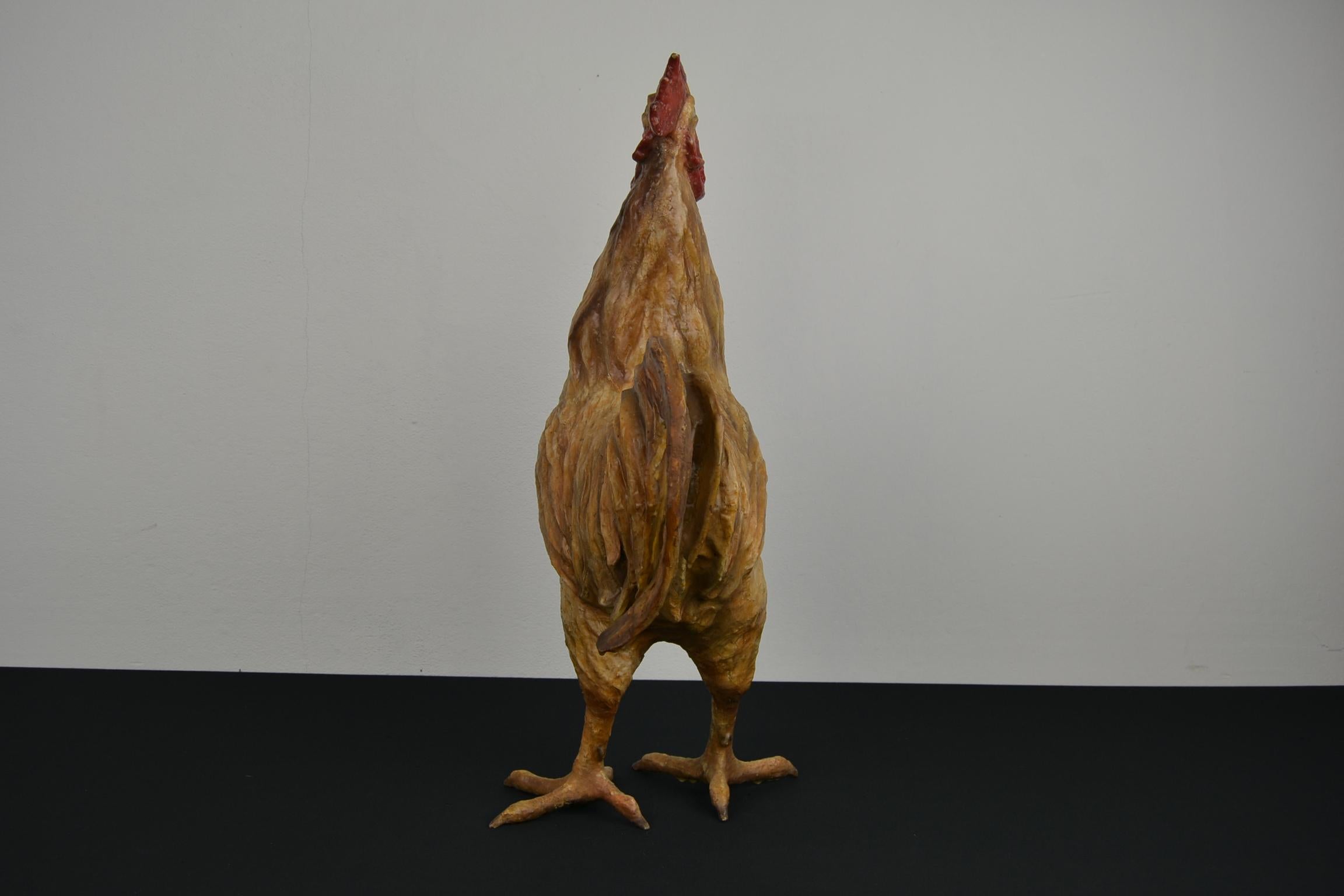 Vintage Paper Mache Rooster In Good Condition In Retie, BE