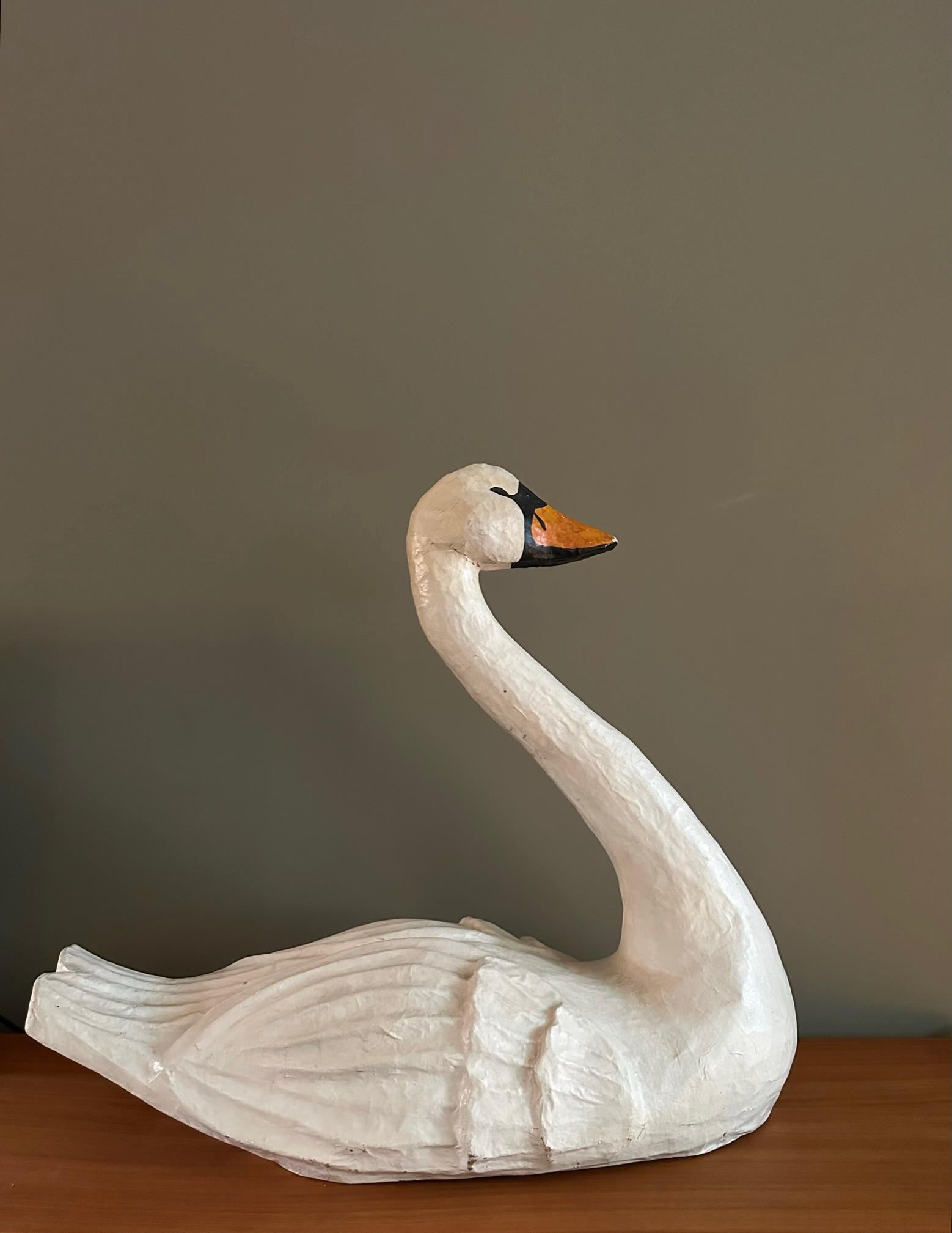 swan paper mache