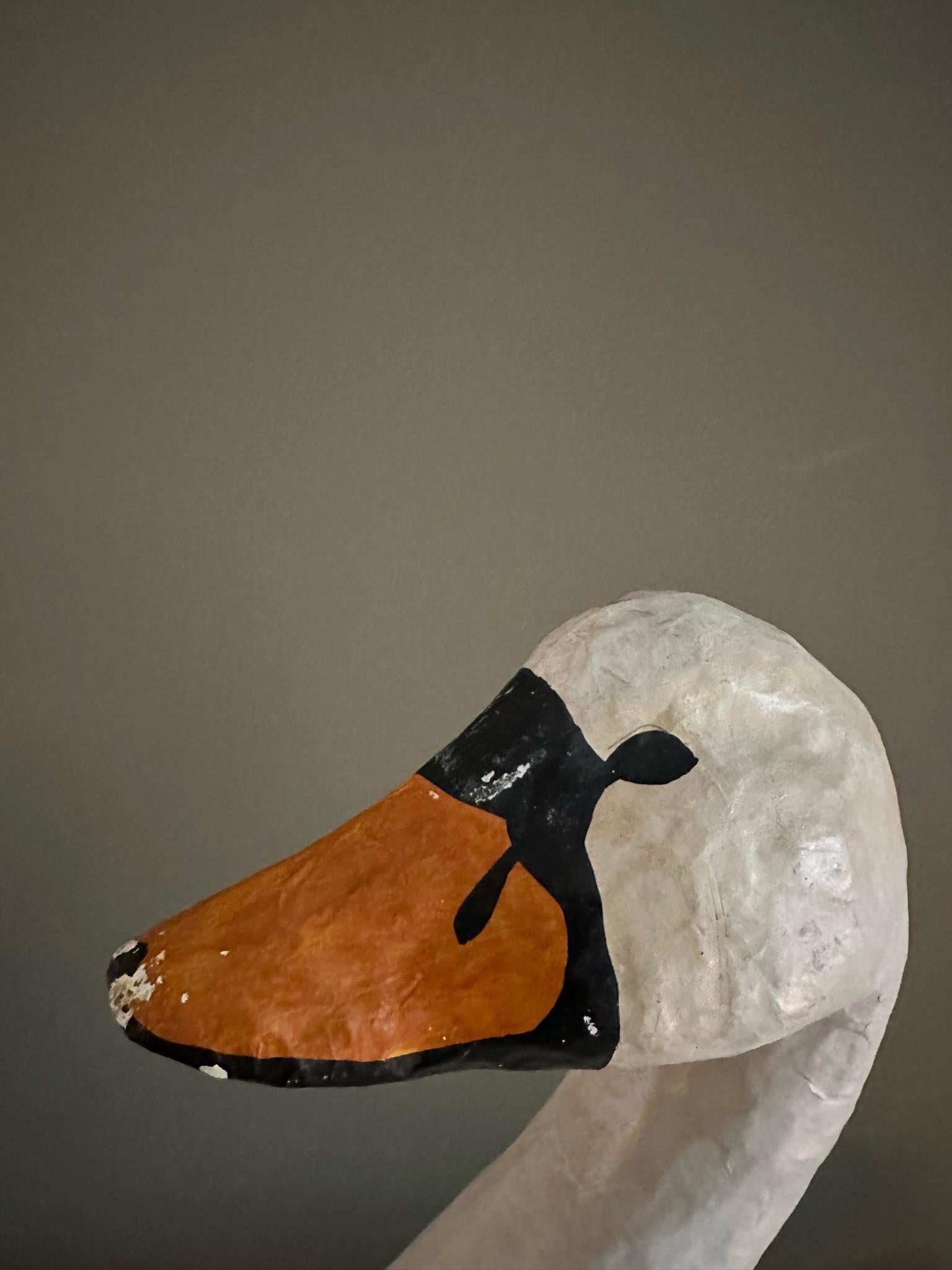 Mid-Century Modern Vintage Paper Mache Swan