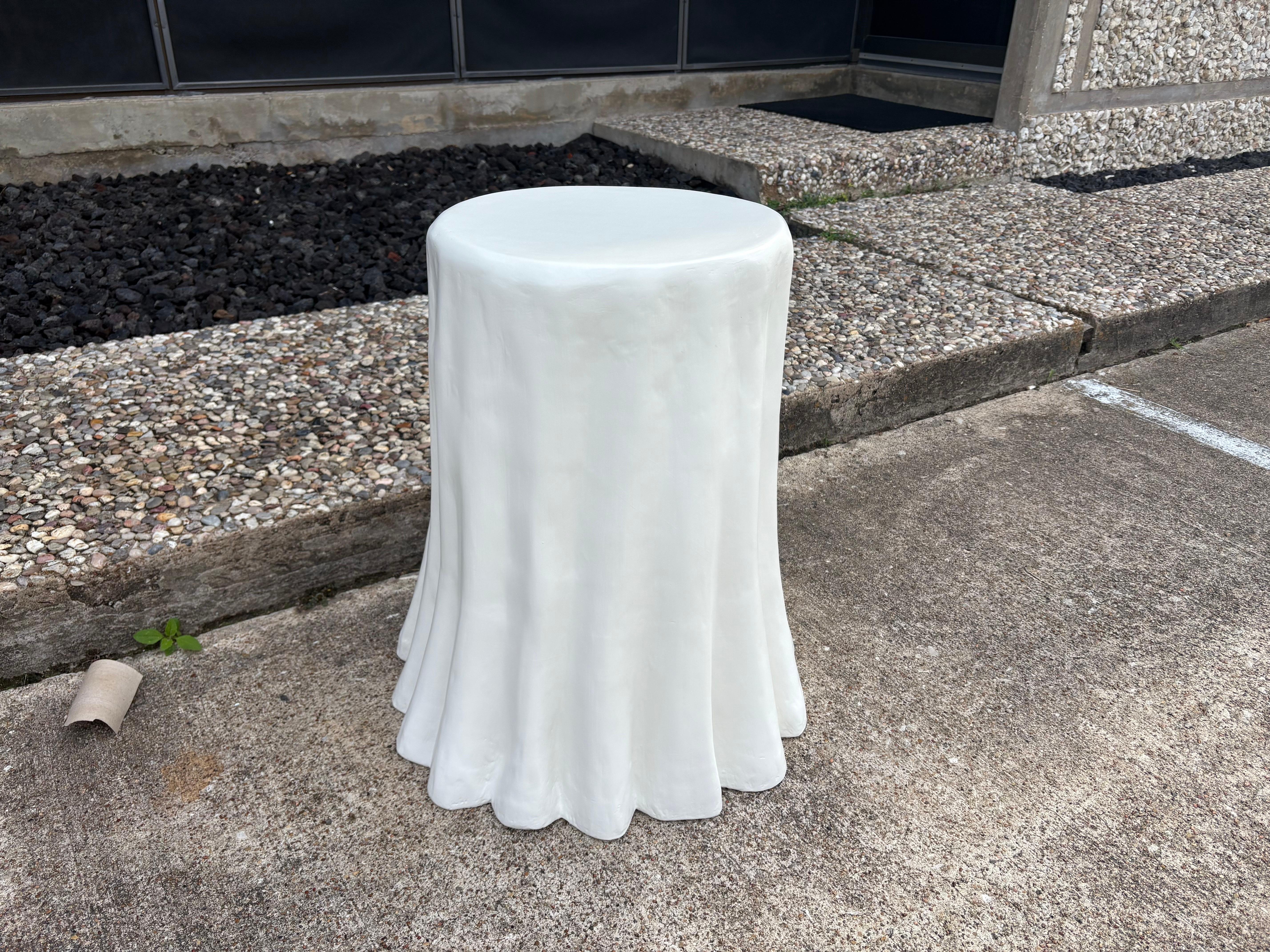 Paint Sculptural Papier-Mâché Draped Table For Sale