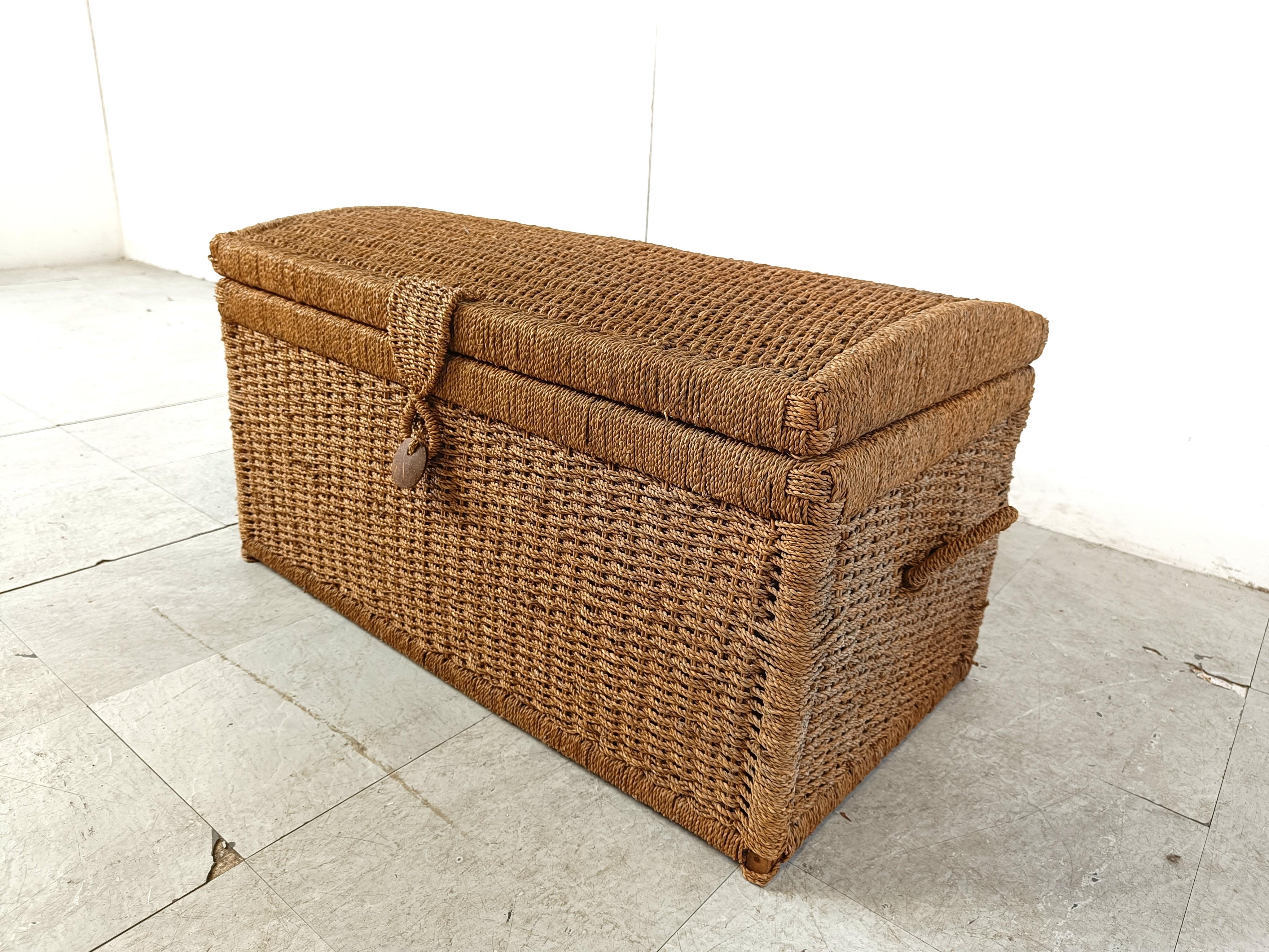 Late 20th Century Vintage papercord chest, 1970s For Sale