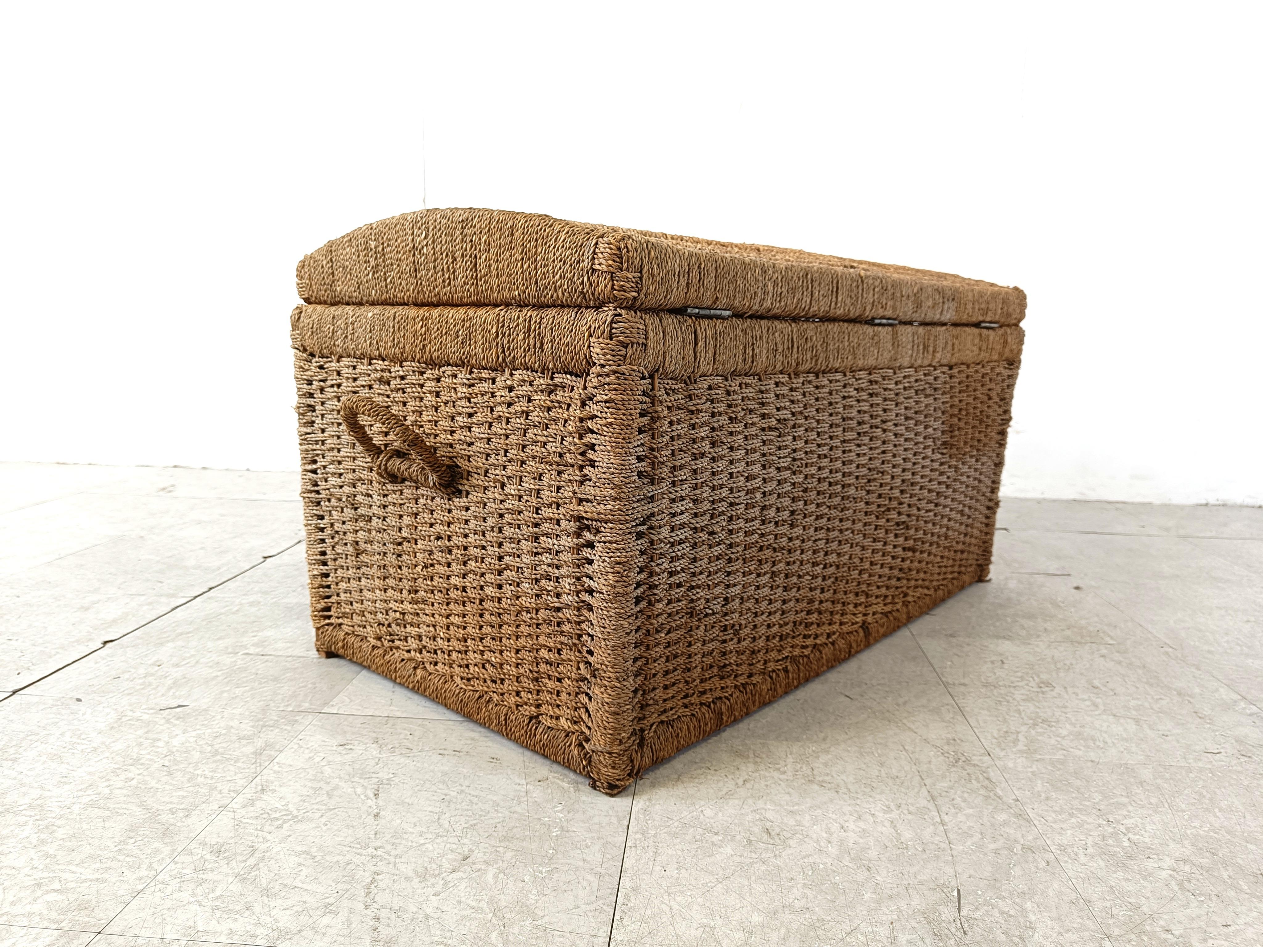 Vintage papercord chest, 1970s For Sale 1